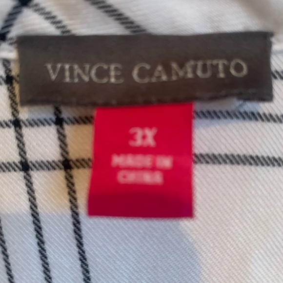Vince Camuto blouse. White and black plaid. Size 3x. Great used condition. - Picture 4 of 5